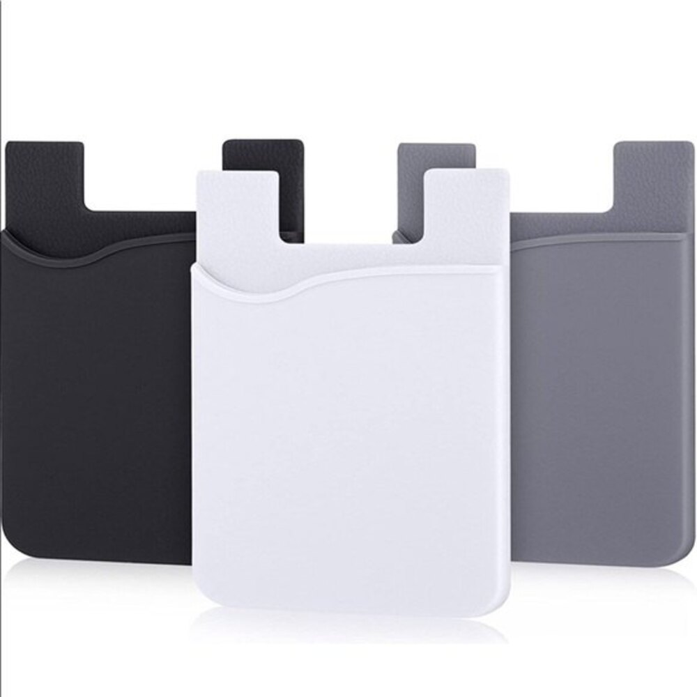 3Pc Agent White USA Cell Phone Stick on Soft Wallet for Money or Credit Cards